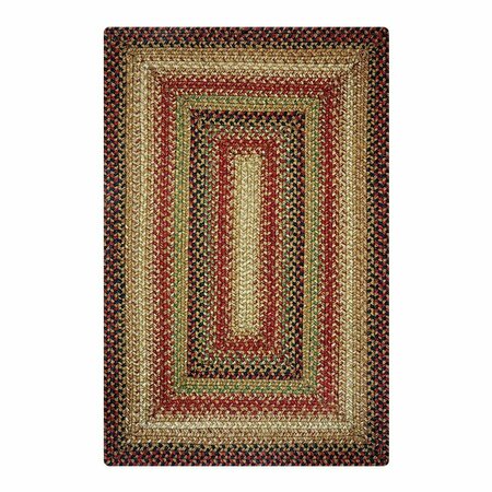 HOMESPICE DECOR 4 x 6 ft. Gingerbread Jute Rectangular Braided Rug - Brown, Deep Red 513809